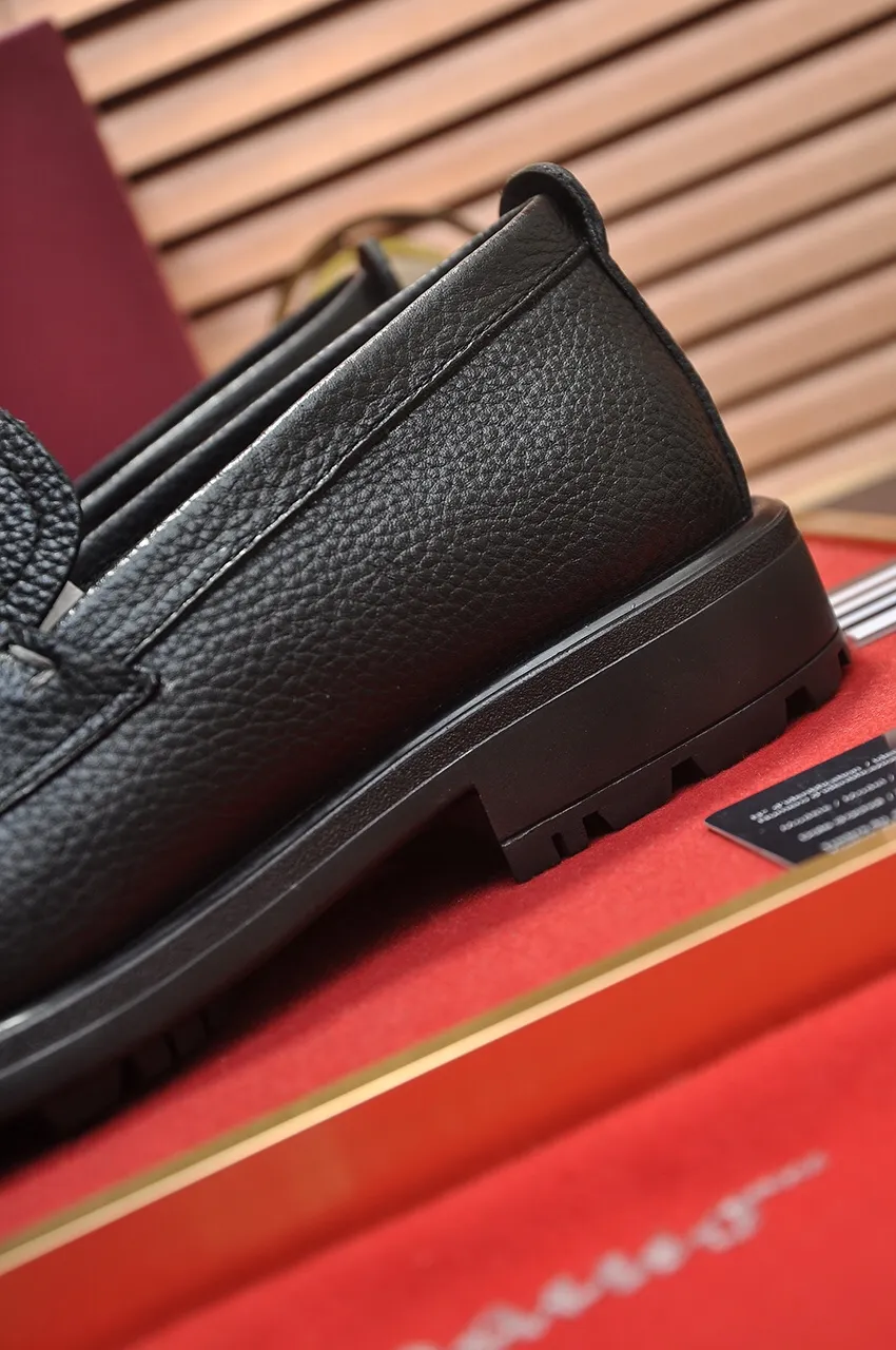 Men's shoes 💰500💶[Ferragamo/Ferragamo] The latest model in the counter. Original imported open-sided high-quality cowhide hand-woven + imported 🐂 cowhide + original luxury metal buckle + original combination outsole. Comparison without pressure 38--44🎉